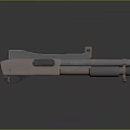 Double Barrel Shotgun Featuring Metallic Bronze And Silver Finish Two Barrels Trigger Stock Dark Background