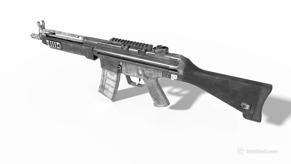 Game Movie Character Using Tactical Rifle With Metallic Body And Detachable Magazine 3d model 