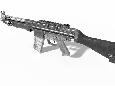 Game Movie Character Using Tactical Rifle With Metallic Body And Detachable Magazine 3d model
