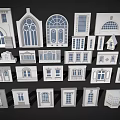 Various Window Models With Different Architectural Shapes And Designs On 3d model