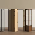 Modern Interior Folding Doors With Various Designs Black Frame Glass And Wooden Panels