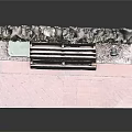 Wooden Pallet Leaning Against Ivy Covered Wall On Red Stone Floor