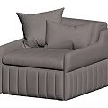 Light Beige Single Sofa With Decorative Pillows And Vertical Ribbed Design