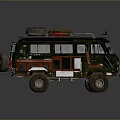 minibus minivan driverless bus school bus van box car 3d model