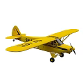 Bright Yellow Fighter Jet With Fixed Wings Single Engine And Wing Identification Numbers 3d model