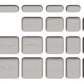 Light Gray Textured Sofa Stools With Various Shapes And Sizes 3d model
