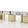 Stylish Display Shelving Units and Showcase Cabinets With Glass Doors Wooden Frames and Metal Shelves