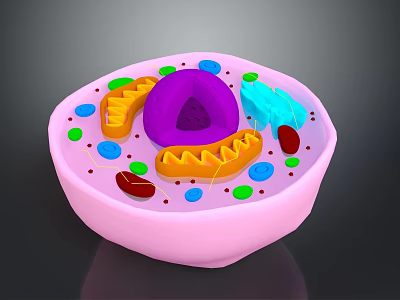 Human Organ and Hair Follicle Microscopic Structure with Cellular Components and Details 3d model