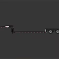 Black Heavy Duty Flatbed Trailer With Long Metal Frame Wheels And Reflective Strips