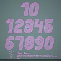 Pink Neon Number Lights Combination For Modern Decorative Illumination And Stylish Design