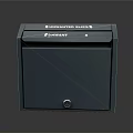 Dark Blue Mailbox With Unwanted Supplies Text And Secure Lock Design