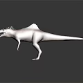 Realistic Dinosaur 3D Model with Spiked Back Open Mouth and Sharp Teeth in Dark Background