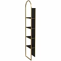 Modern Minimalist Storage Shelf With Black Shelves And Gold Frame Design