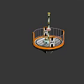 Miniature Circular Boxing Ring With Orange White Railings And Central Platform