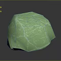 Green Polyhedral Raw Stone Material With Natural Textured Surface And Glossy Finish