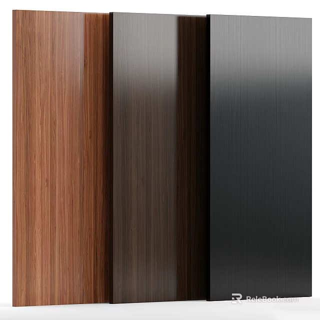 Stylish Wall Panels With Various Wood Grain Colors For Interior Design Options 3d model 