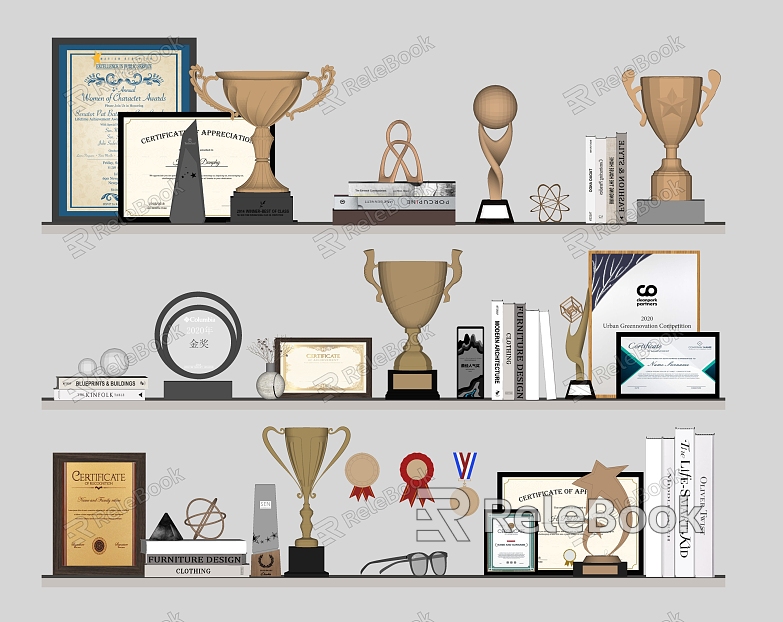 Modern trophy decoration decoration medal certificate model