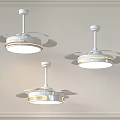 Modern White Ceiling Air Conditioner Fan with Light and Gold Trim Design