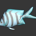Vibrant Blue Black Striped Fish Shape Furniture Decor For Kids Bedroom