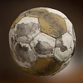 Old Worn Leather Football As Classic Sports Equipment With Scuffed Surface And Faded Color Details