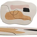 Abstract Shaped Area Rug With Soft Pastel Colors And Lines