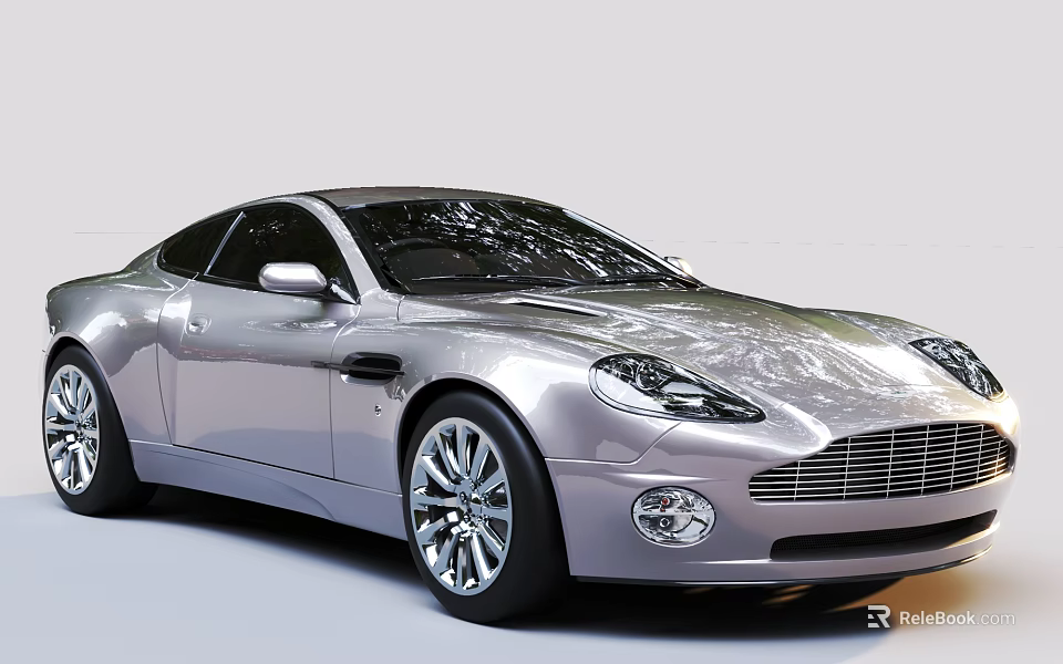 Silver Luxury Sports Car With Sleek Exterior And Shiny Body 3d model 