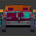 Vintage Turquoise Blue Convertible Car With Open Top And Red Seats Retro Design