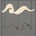Modern Wave Shaped Crystal Chandeliers Hanging With Sparkling Glow In Contemporary Design