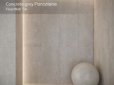 Concrete Grey Porcelain Floor Wall Tile For Interior Decoration With Round Sphere 3d model