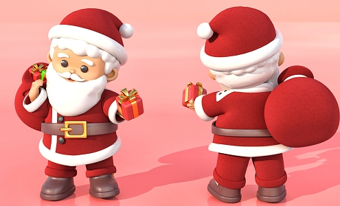 Christmas three-dimensional Santa gifts 3d model