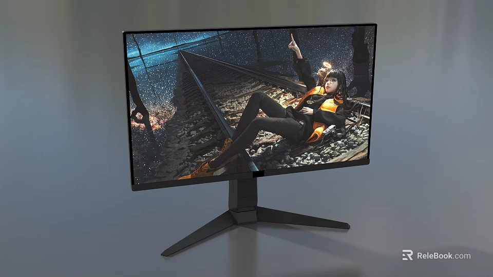 Modern Television With High Resolution Dynamic Scene Display And Sleek Black Stand Design 3d model 