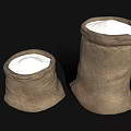 Two Burlap Sacks Filled With White Household Powder For Daily Use