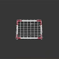 Red And White Frame Soccer Goal With White Net For Sports Activities