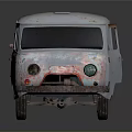 Old Rusty Van With Faded Paint And Worn Out Exterior Details