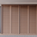 Nordic Log Shutter Shutter Door Solid Wood Wardrobe Sliding Door Double Door Sliding Door Sliding Door Wardrobe 3d model