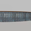 Curved Glass Railing with Metal Frame and Diamond Pattern Design in Modern Style