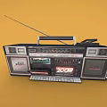 Vintage 200W High Power Audio Speaker System with Radio and Tape Player Design