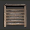 Wooden Armrest Chair With Slatted Seat And Back For Home Furniture
