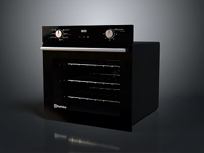 DeLonghi Black Electric Oven With Knob Controls For Modern Kitchen Use 3d model