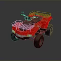 Red ATV With Two Seats Metal Racks Large Tires And Black Seats