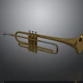 Shiny Golden Brass Trumpet with Reflective Surface for Home Decoration
