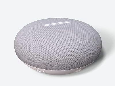Gray Round Speaker With Mesh Surface And Top Small Indicator Lights 3d model