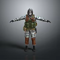 Camouflage Protective Suit With Gas Mask Utility Backpack And Safety Boots