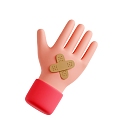 Hand Band-Aid Injured Hand Cartoon Gestures 3d model