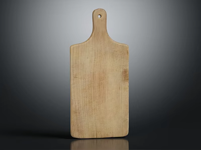 Natural Wood Cutting Board For Kitchen With Smooth Surface And Hanging Hole 3d model