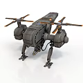 Space Exploration Robotic Aerial Drone With Mechanical Legs And Rotor System 3d model
