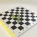 Modern chess pieces chessboard palace grid 3d model