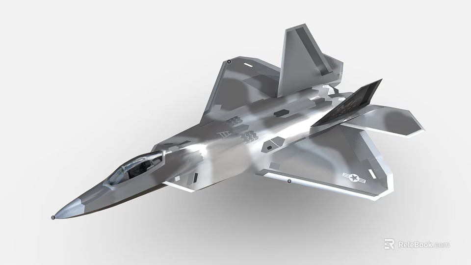 Modern Stealth Fighter Jet with Sleek Aerodynamic Design and Camouflage Coating Advanced Military Aircraft 3d model 