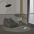 Modern Lazy Sofa light green Lazy Sofa 3d model