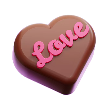 Modern Love Chocolate Valentine's Day Chocolate English Alphabet Cartoon Chocolate 3d model